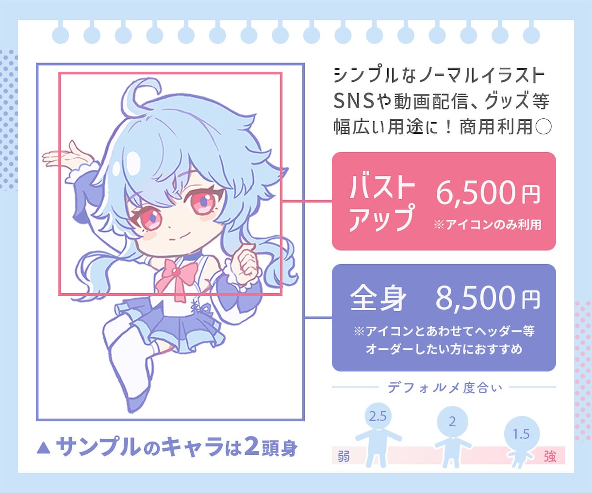 最短3日でお届け！ミニキャライラスト描きます SNSアイコン、ヘッダー、YouTubeなどの素材にも。 イメージ2