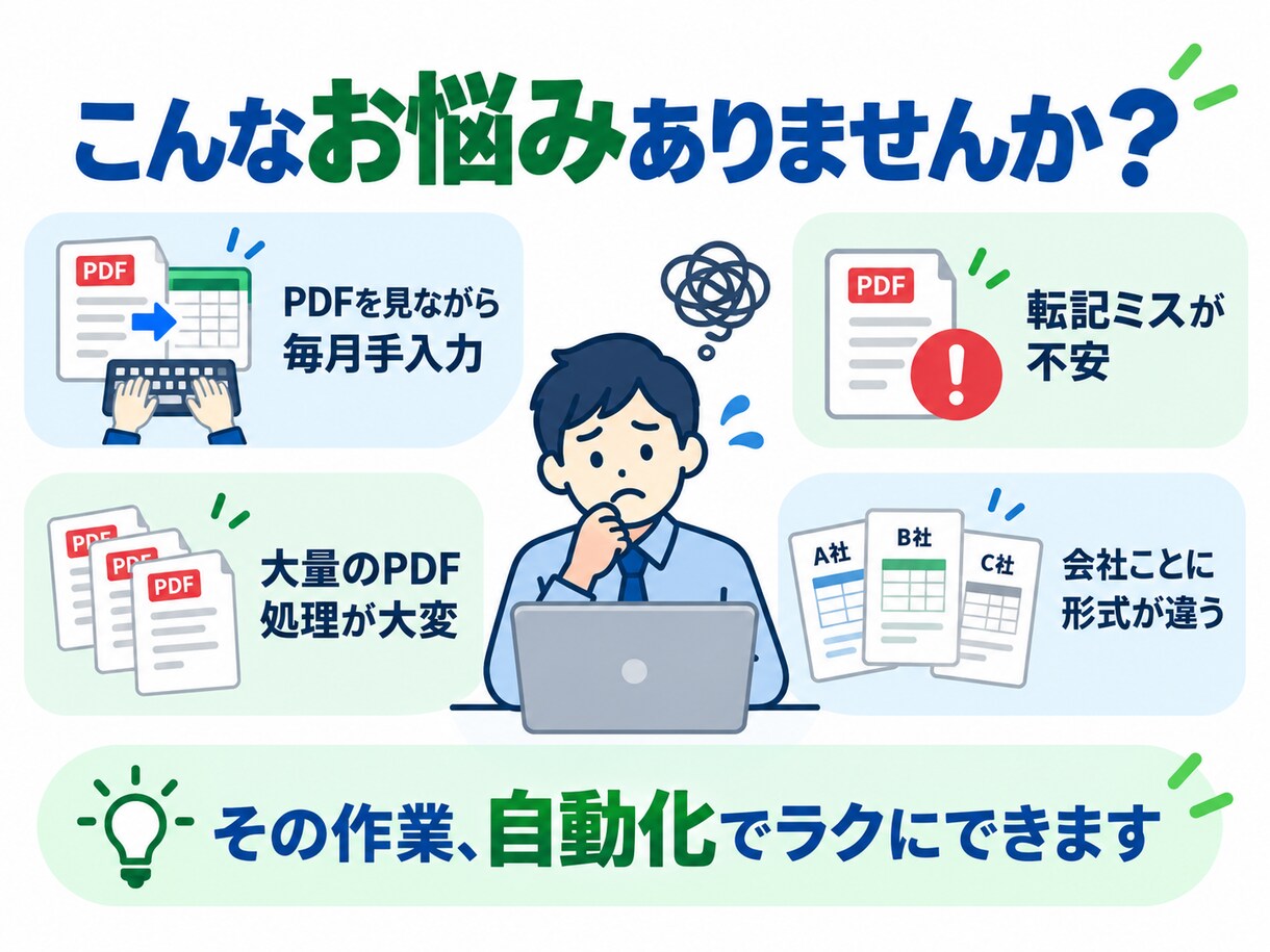 請求書・帳票をExcelへ自動転記します スキャンPDFにも対応し、手入力・重複確認の手間を減らします イメージ2
