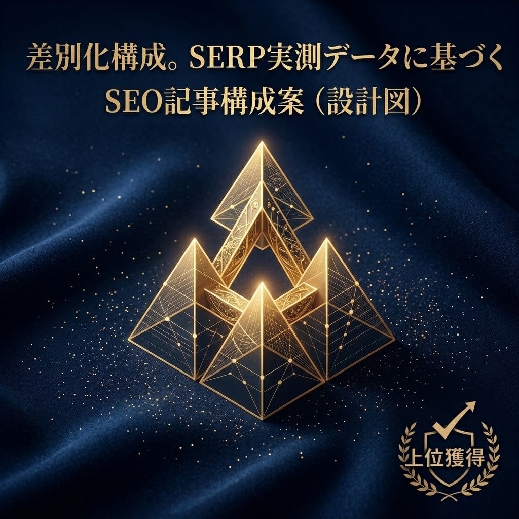アルゴリズム視点でSEO記事の構成案を設計します SERP実測データに基づき、上位獲得に必要な記事設計図を作成 イメージ1