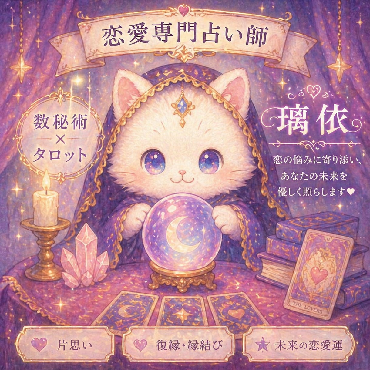 恋愛♡ 数秘術×タロット|優しく本音で鑑定します その不安、一人で抱えなくていい。正直に、優しく寄り添います！ イメージ1
