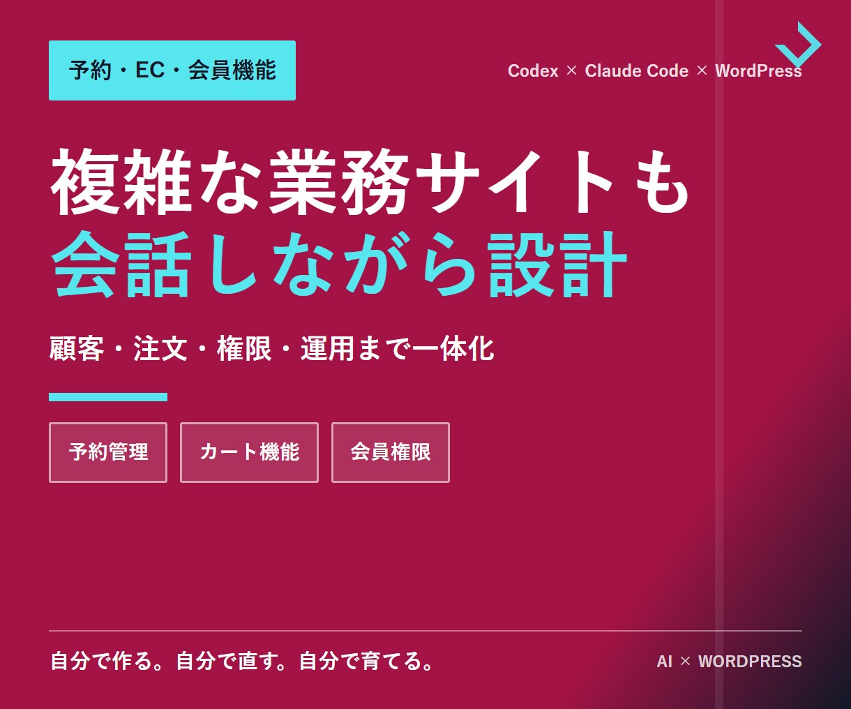 Codexで予約EC会員サイトを設計します 複雑な業務機能を分解して実装する方法を習得 イメージ1