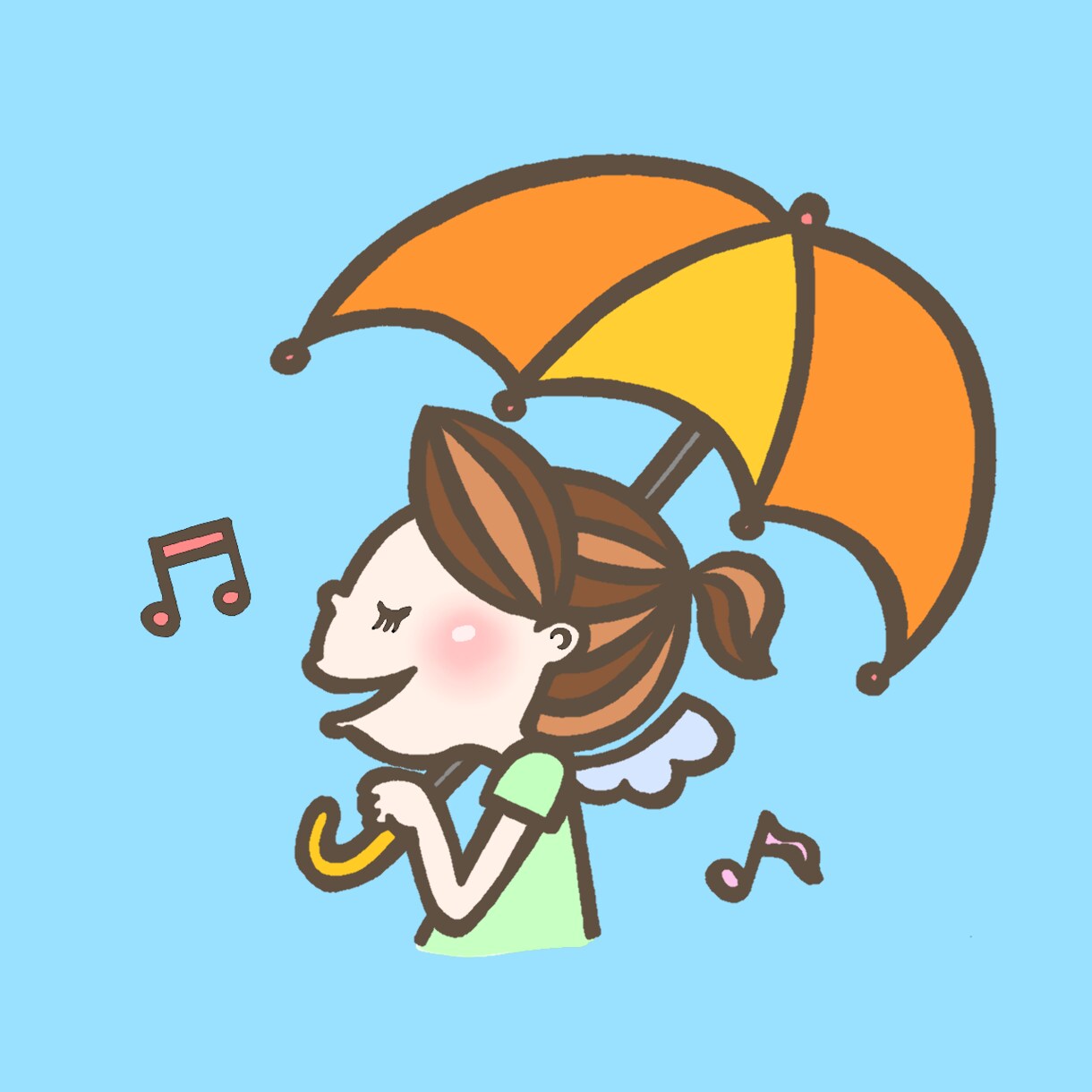 太めの線画で天使の女の子のイラスト描きます アナログの線画にデジタルで色付けしていきます。 イメージ2