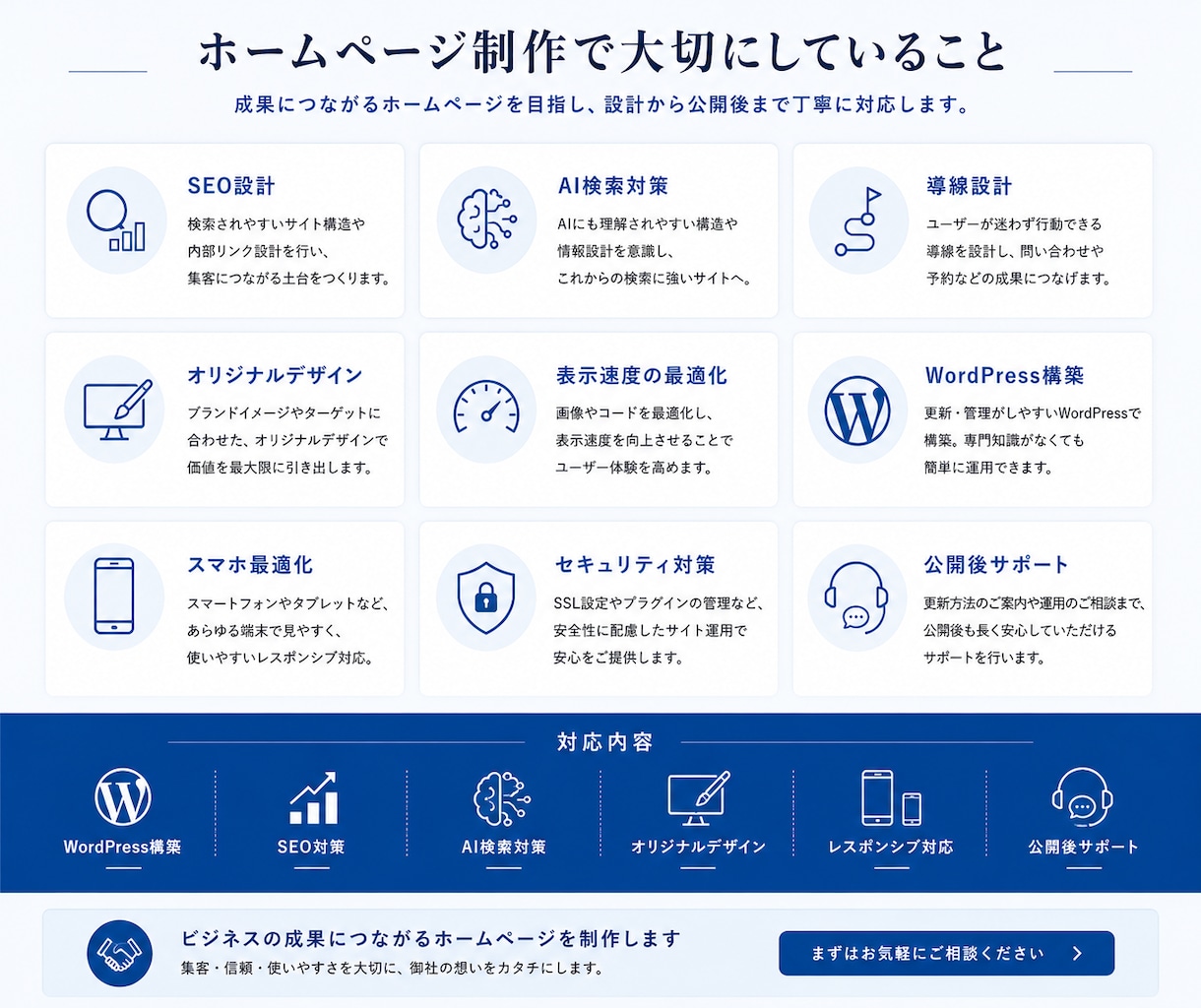 SEO・AI検索対応HP制作します 検索流入から成約導線まで設計します イメージ10