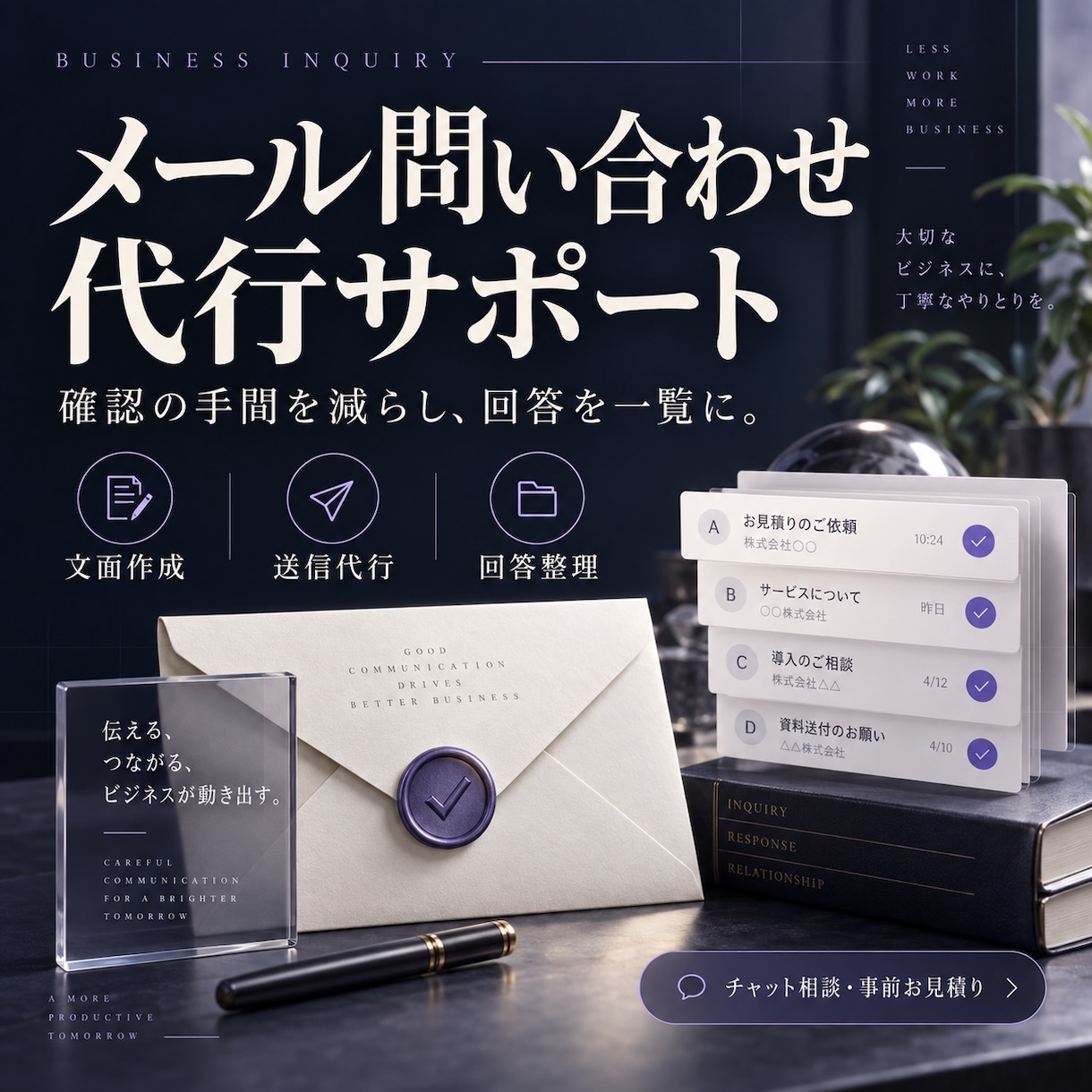メールの問い合わせと回答整理を代行します 宛先と文面を事前確認し送信から結果一覧まで対応 イメージ1