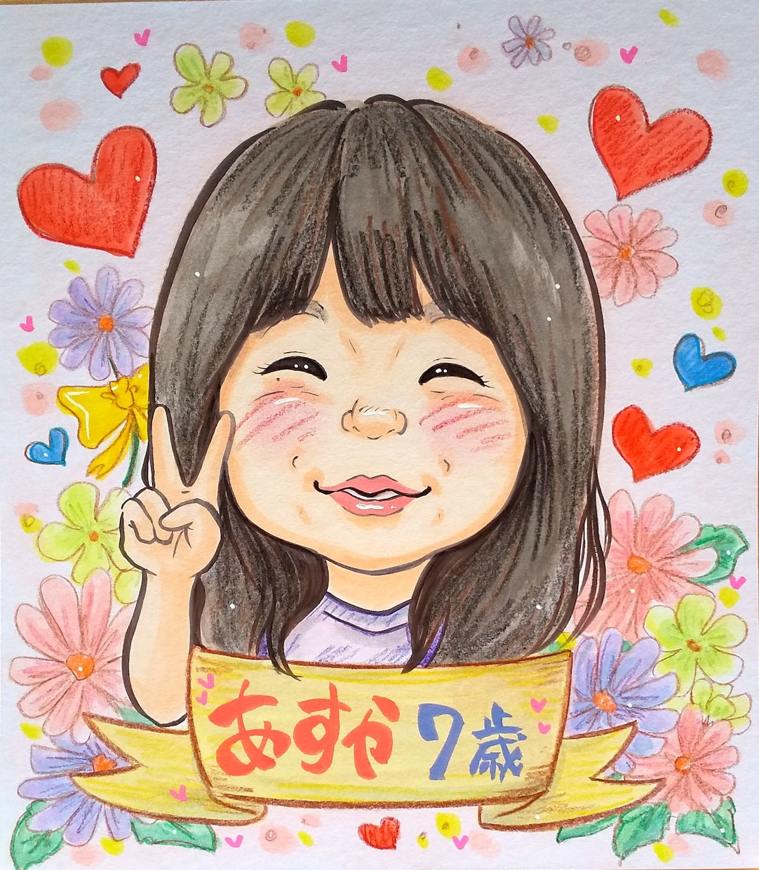 プロ似顔絵師が心温まる 手描き似顔絵を制作致します ☆大切な記念日、ご自宅用等にぜひ どうぞ！《送料込》 イメージ6