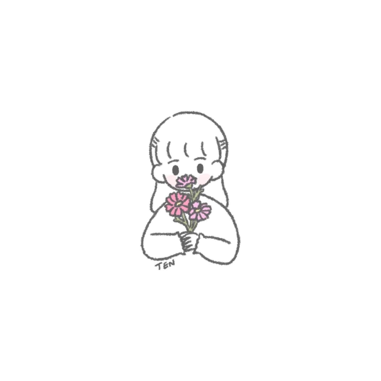 シンプルでゆるいアイコンを描きます 即対応♡SNSで写真に抵抗がある方へ イメージ5