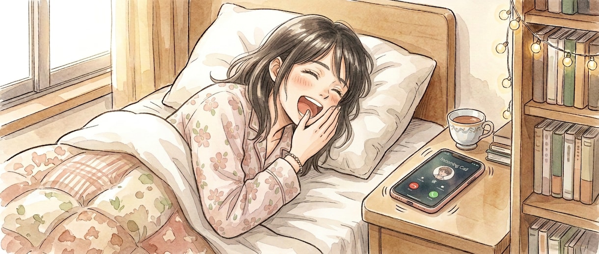 寝坊したくない時、電話をかけて、優しく起こします 3回の確認で、ベットから抜け出すまでサポートします イメージ1