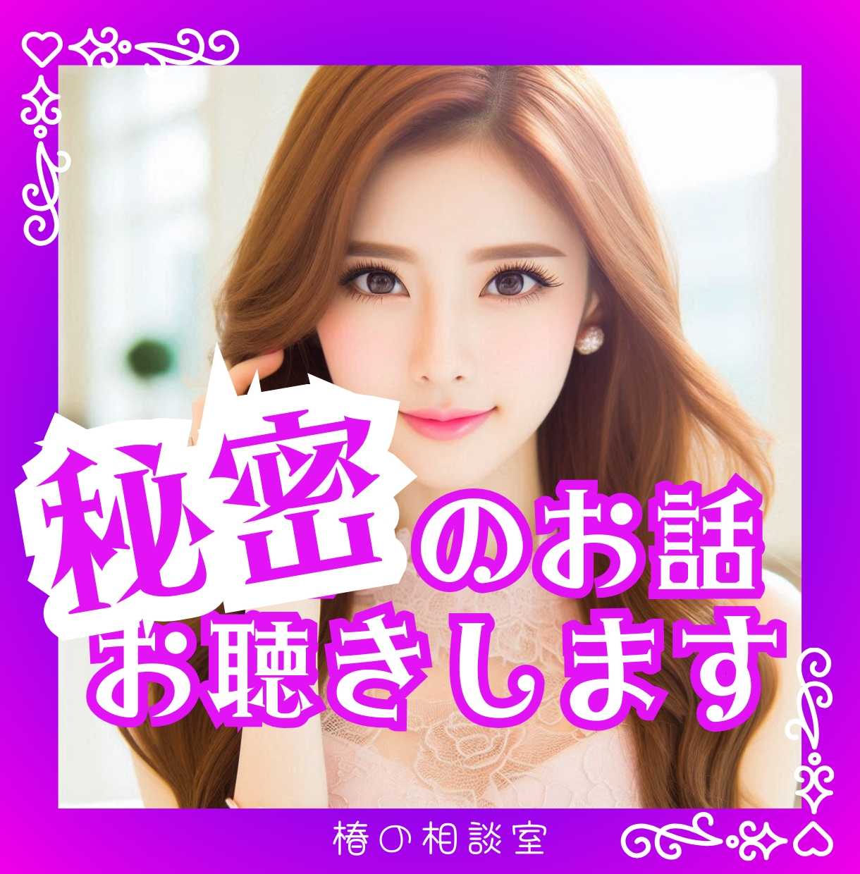１分からでも内緒話、聴きます ㊙秘密をしっかり守りながら、安心して話せる時間を提供します イメージ1