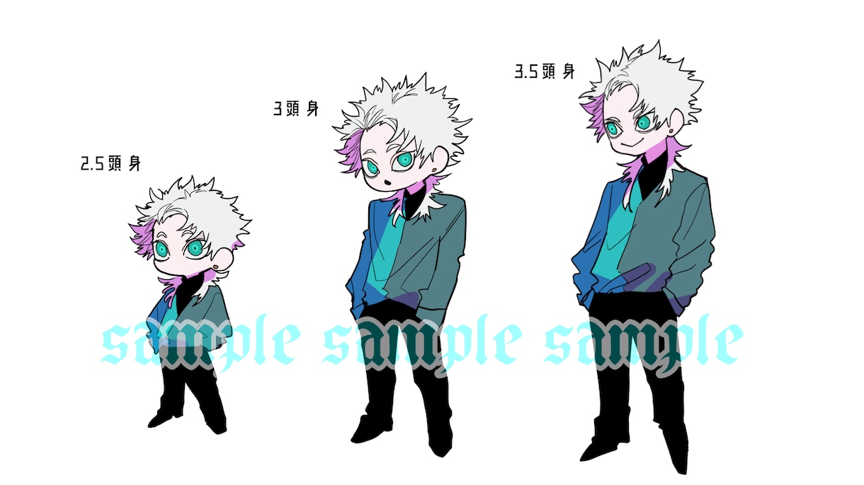 パキッとした絵柄でデフォルメキャラ描きます 2〜3.5頭身のキャラクターイラストが必要な際に是非！ イメージ2