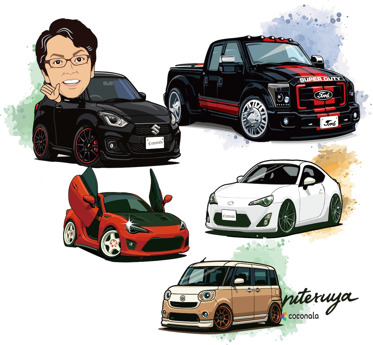 写真からデフォルメ愛車イラスト・チビカー作成します 愛車イラスト・プレゼント・SNSアイコンにも｜似顔絵も可 イメージ2