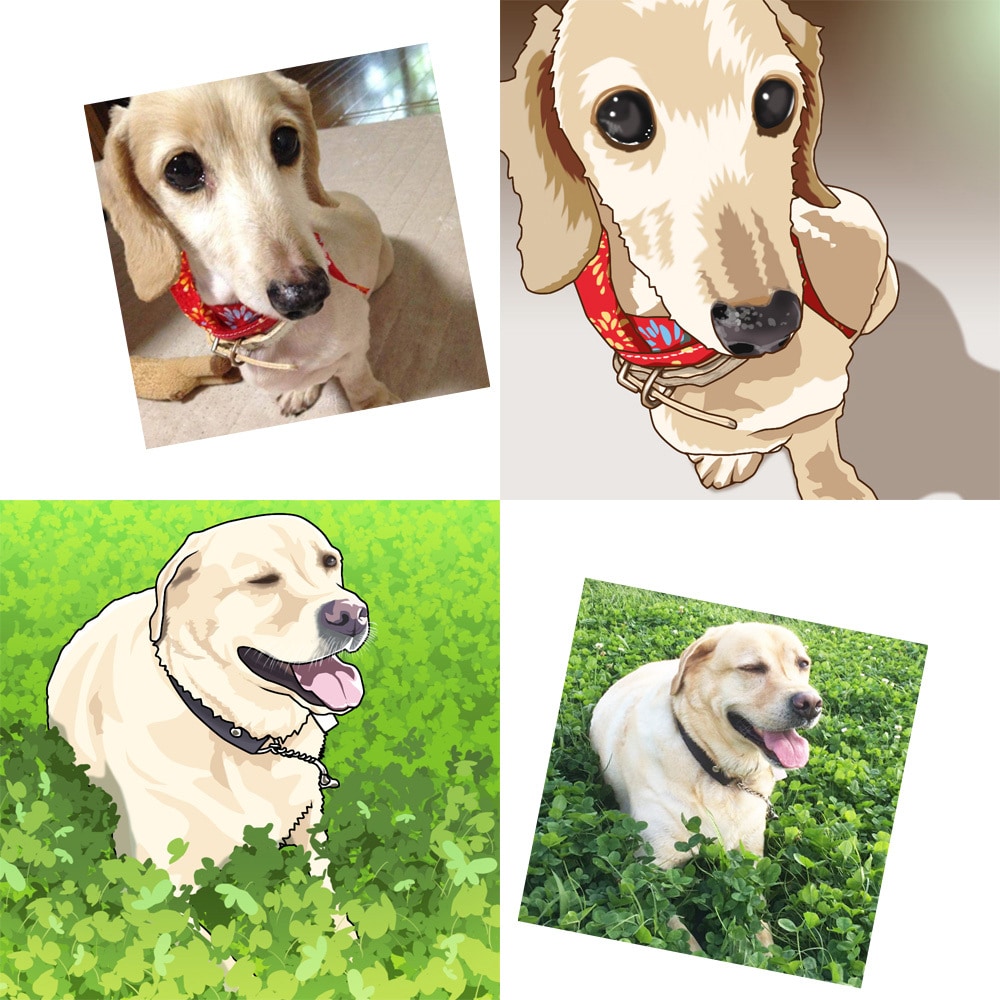 写真からリアル系・可愛い系のペットイラスト描きます 犬・猫・鳥・亀など可愛いペットのアイコンなどにお使いください イメージ2