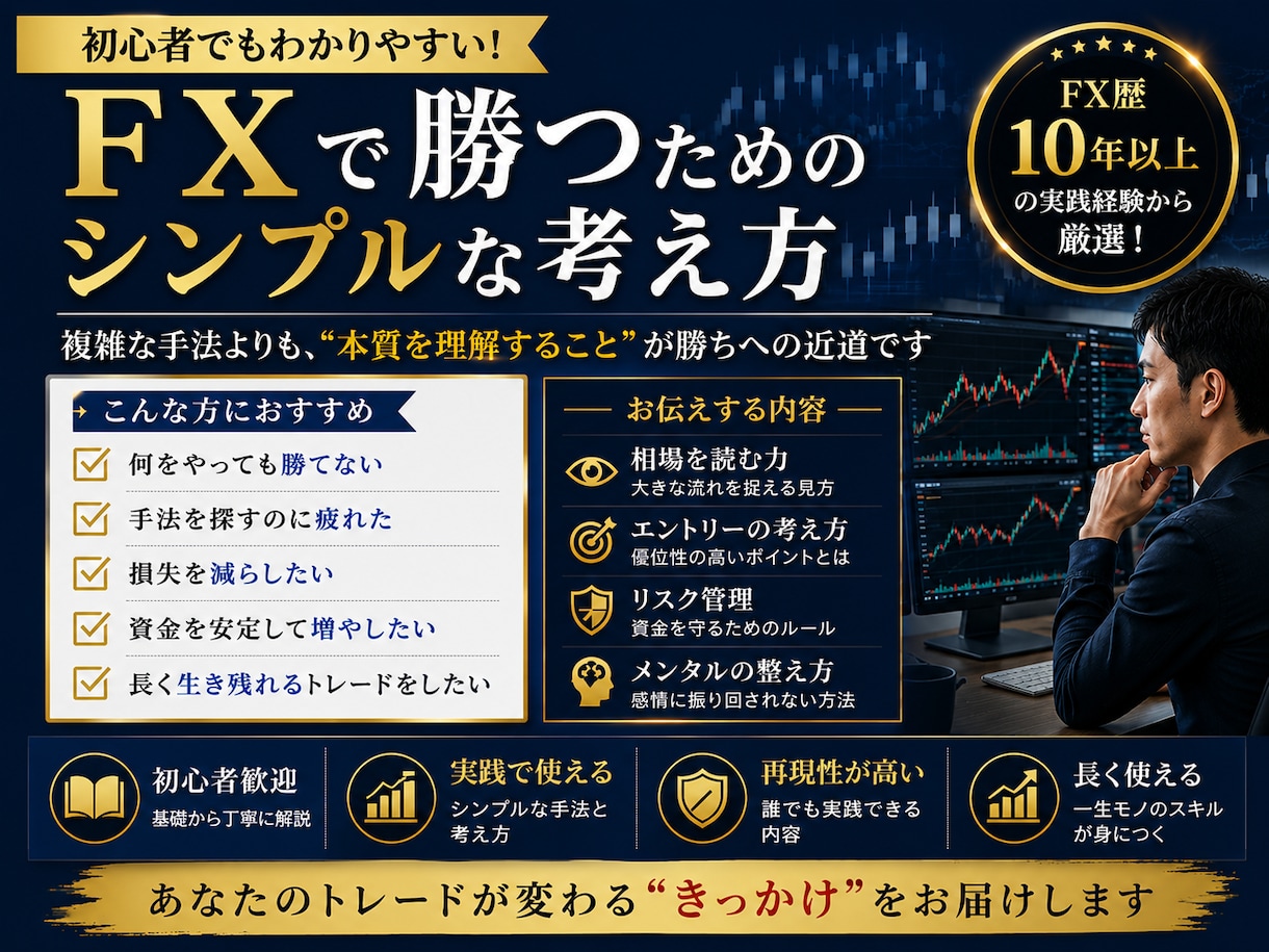 FX専業トレーダーの極意・手堅く勝つ手法伝授します ◉難しいスキルは必要なし◉これでダメなら諦めてください ① イメージ4