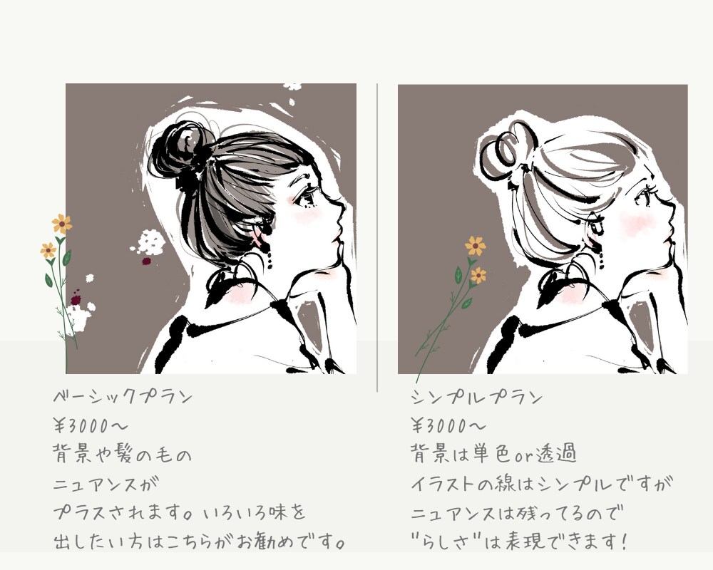 線画で可愛くシンプルに！似顔絵・イラスト描きます まずはお試し♪優しい価格で気軽にアイコン！ イメージ4