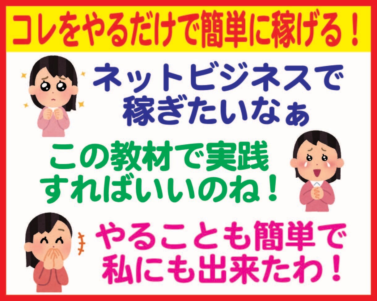 ネットビジネスはこれをやればOK！簡単に出来ます これからネットビジネスを始めるならこれ一択で間違いなし！ イメージ1