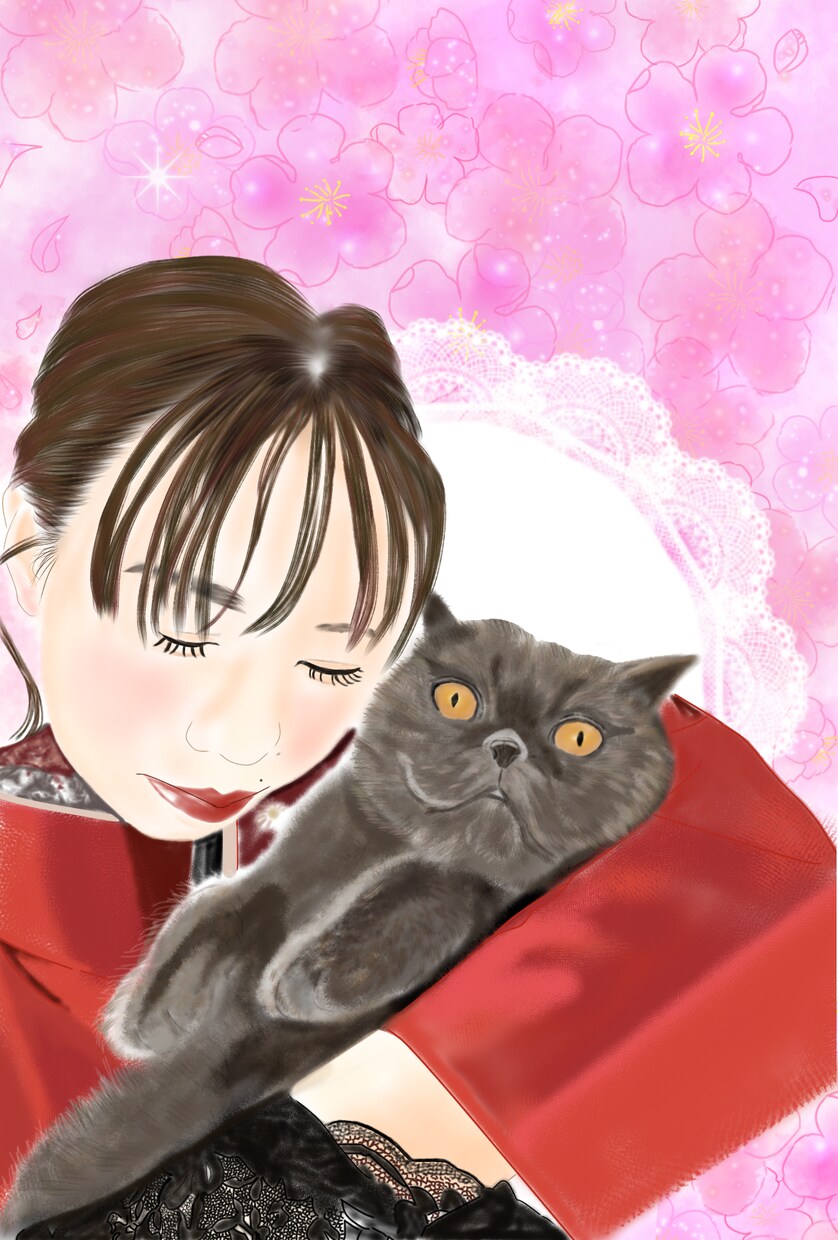 ウェディングイラストをそっくり丁寧に仕上げます 大切なウェディング、着物の似顔絵を写真そっくりに描きます！ イメージ4