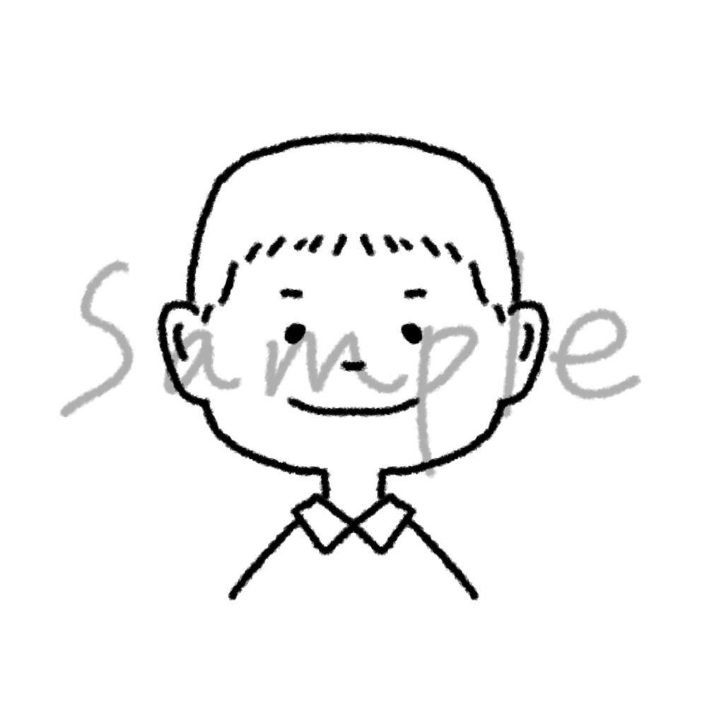 商用◎！ゆるかわいいアイコン描きます シンプルで優しげなイラスト似顔絵^^ 【モノクロ】 イメージ2