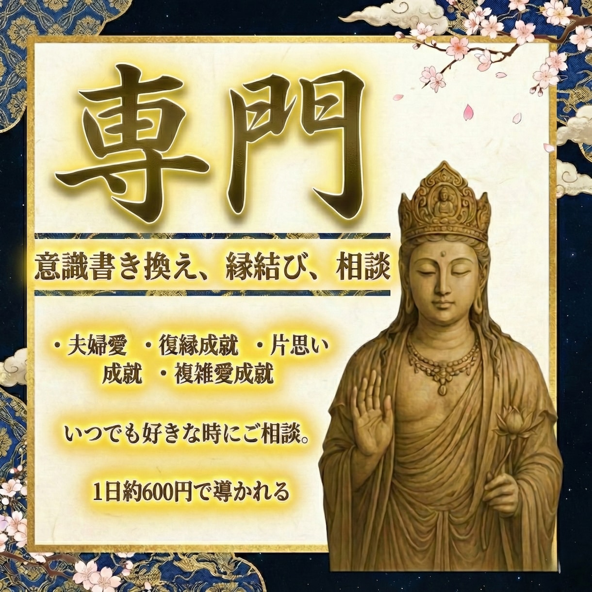 1ヶ月専門｜不安な恋に祈祷師が毎日伴走いたします 復縁／片思い／複雑愛／ 恋愛、それ以外のご相談も全て イメージ1