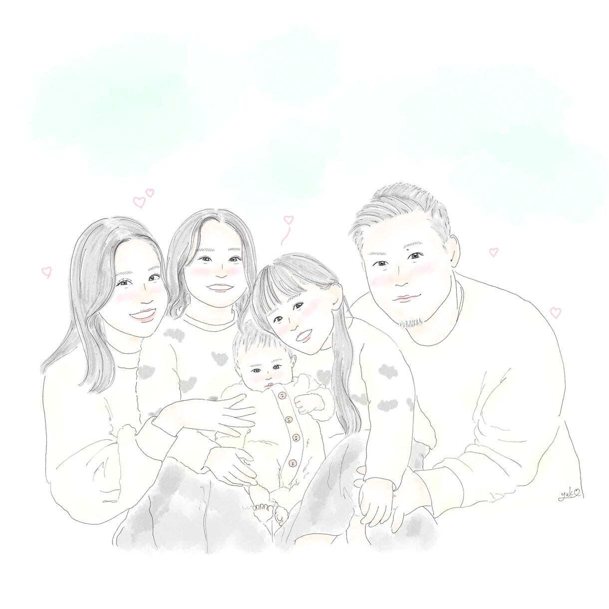 ゆるふわオシャレな似顔絵イラストお描きします 誕生日/記念日/出産、結婚祝いのギフトやプレゼントにも♡ イメージ8