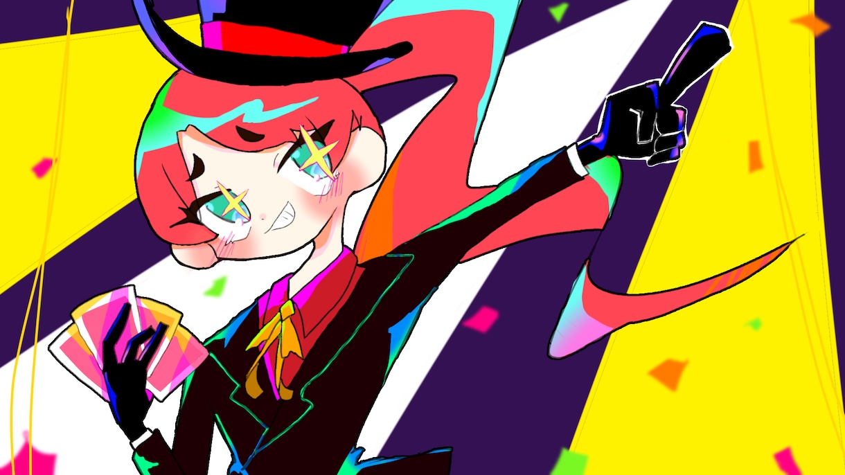 目を引く！オリジナル曲、ボカロ曲のサムネを描きます ビビッドでポップなサムネイルの制作をします！！ イメージ1