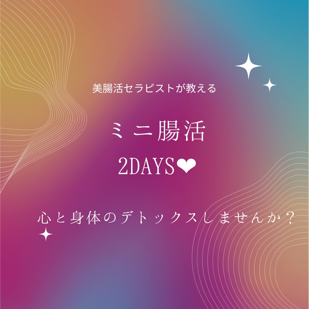 ミニ腸活❤︎2日間サポートします 心と身体、そして腸をデトックス イメージ1