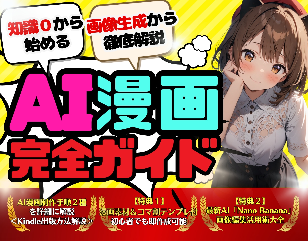 知識０からの『AI漫画制作完全ガイド』提供します ✅【素材集・テンプレ付】初心者でもAI漫画家になれる攻略本 イメージ1