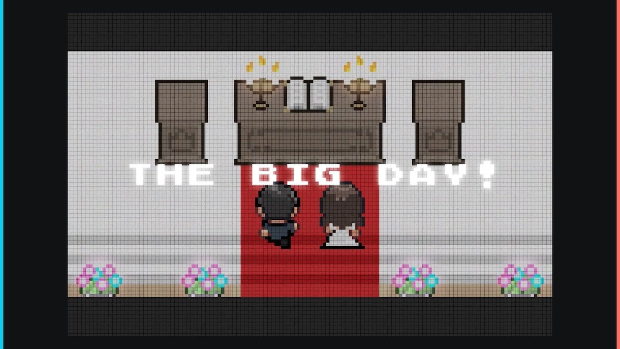 結婚式ゲーム風プロフィールムービー【A】作ります 可愛いドット絵と一緒にお二人のストーリーを上映♪ イメージ5