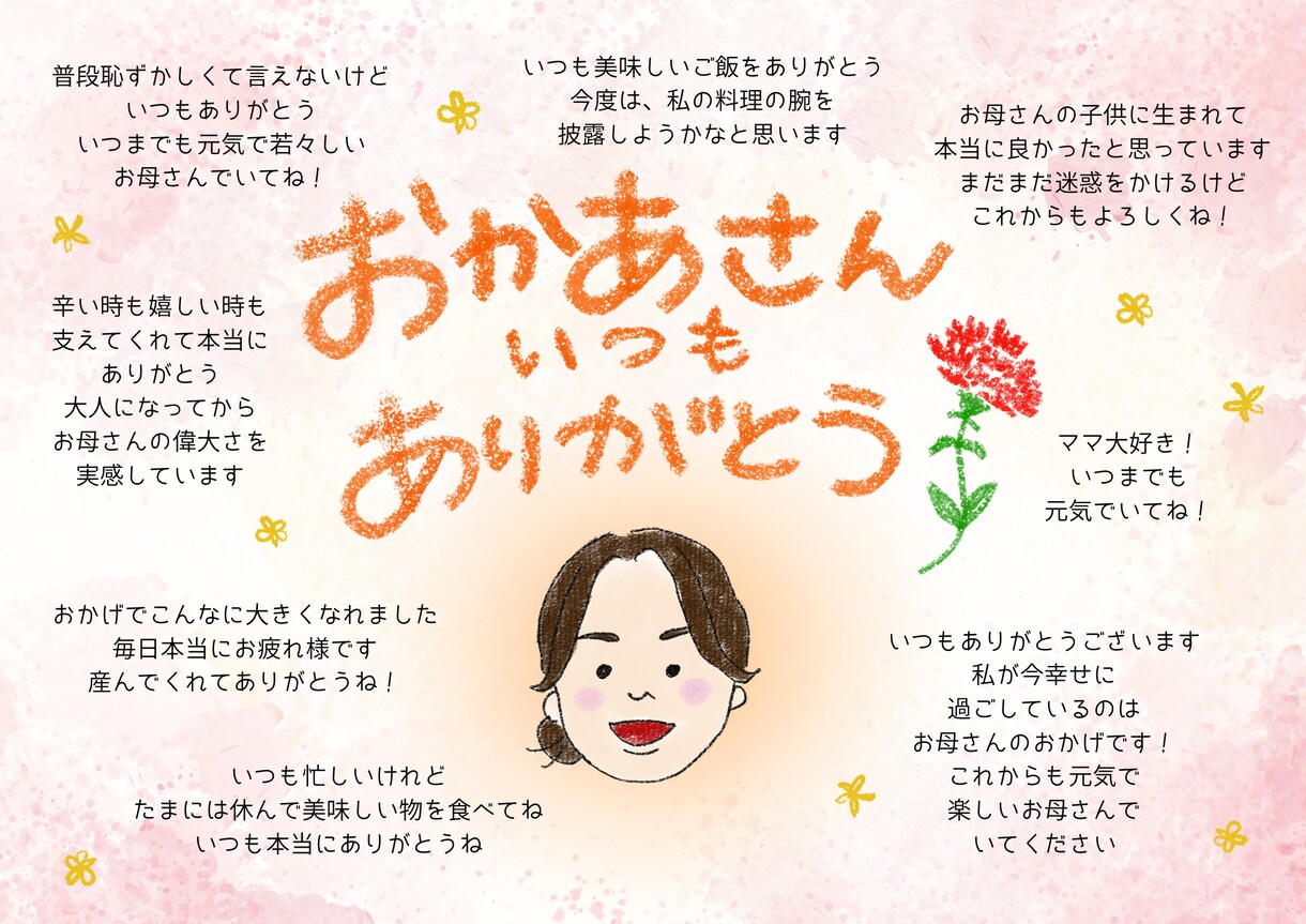 手書きメッセージ入り似顔絵寄せ書き作ります 手書きメッセージをそのまま作品にします！ イメージ2