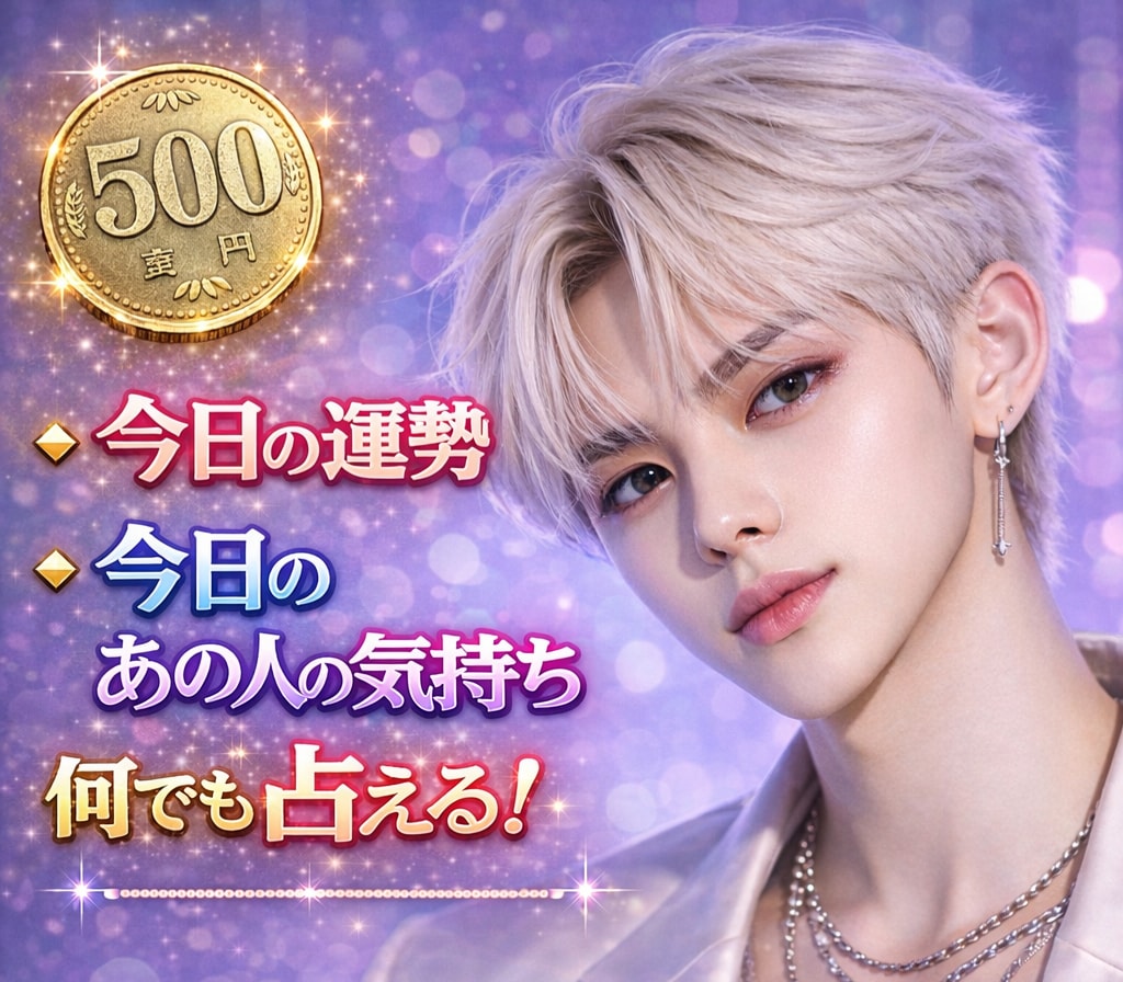約500文字！質問1つ占えます ワンコイン鑑定★今日の運勢、今日のあの人の気持ち何でもOK！ イメージ1