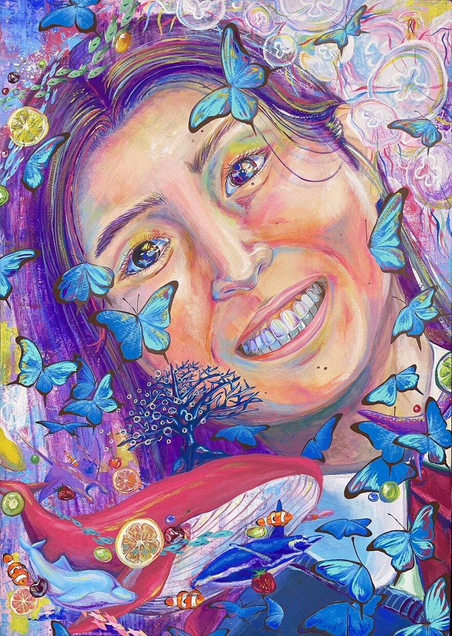 部屋に飾って見てるだけて楽しい絵画を作成します 実際に美術展覧会のポスター制作経験のある現役生が作成します♪ イメージ3