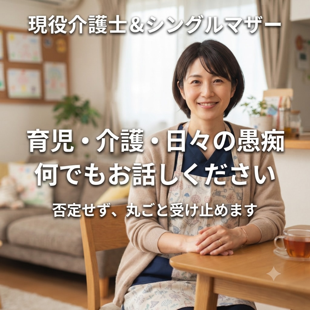 現役介護士&シングルマザーが聞きます 育児、介護、日々の愚痴なんでもお話しください イメージ1