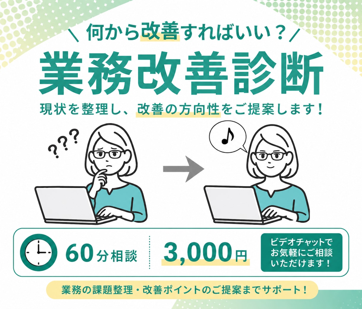 Excel・業務改善なんでもご相談に乗ります 現状を整理し、最適な改善方法をご提案します！ イメージ1