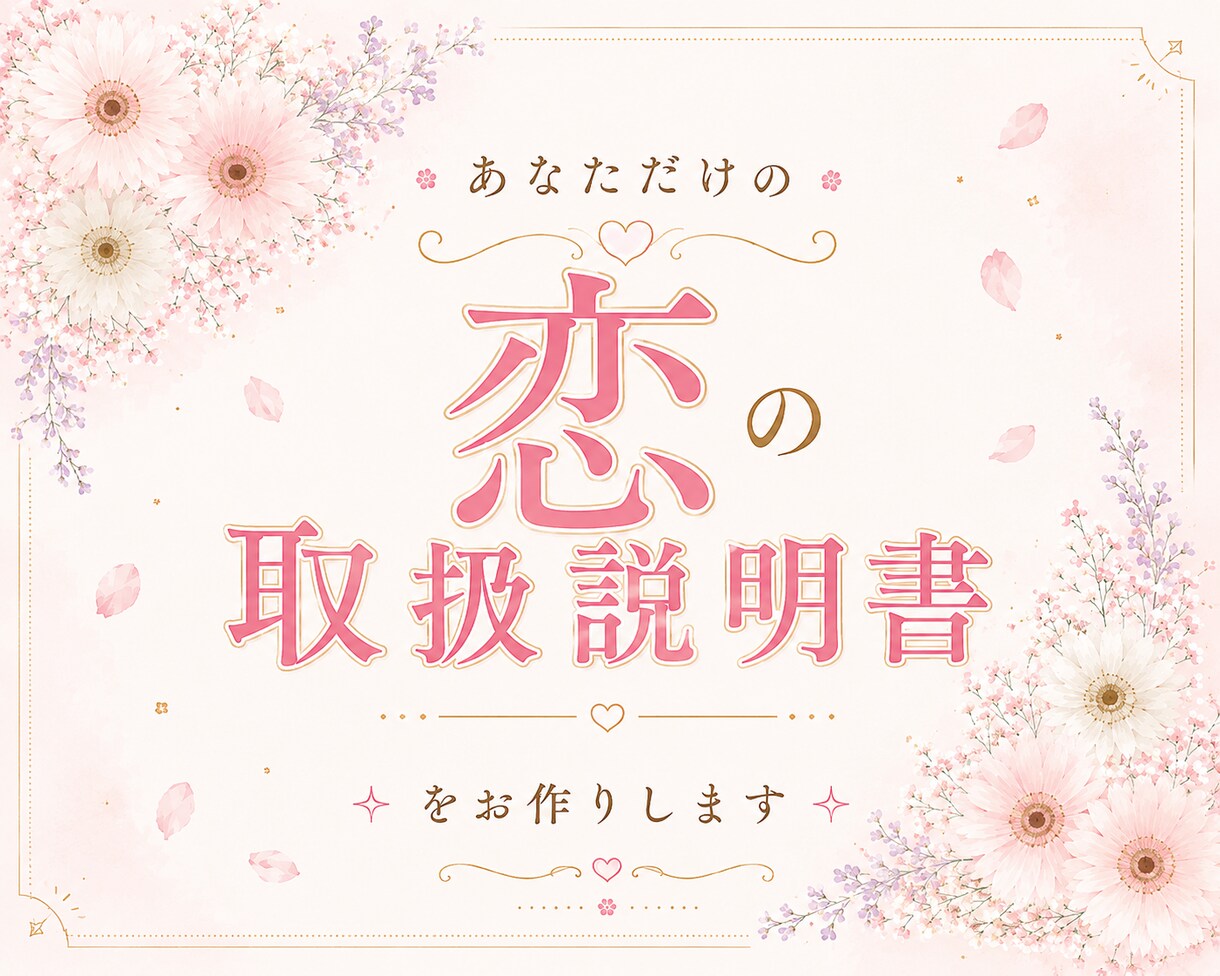 恋を叶える答えが分かる♡恋の取扱説明書を届けします 彼の気持ち・この恋の未来・今どうすればいい？を鑑定 イメージ1