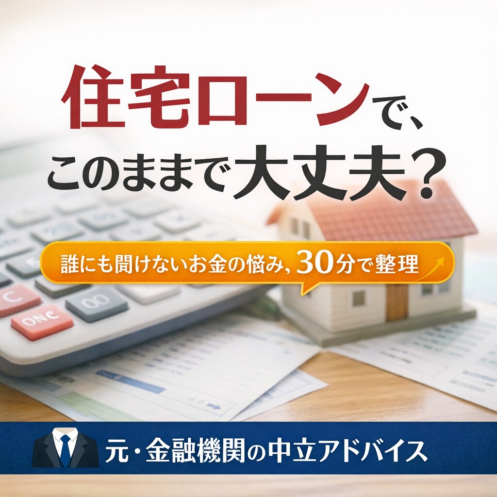 住宅ローンで後悔したくない方|金利の迷い解消します 住宅ローン、このまま進めて本当に大丈夫か不安な方へ イメージ1