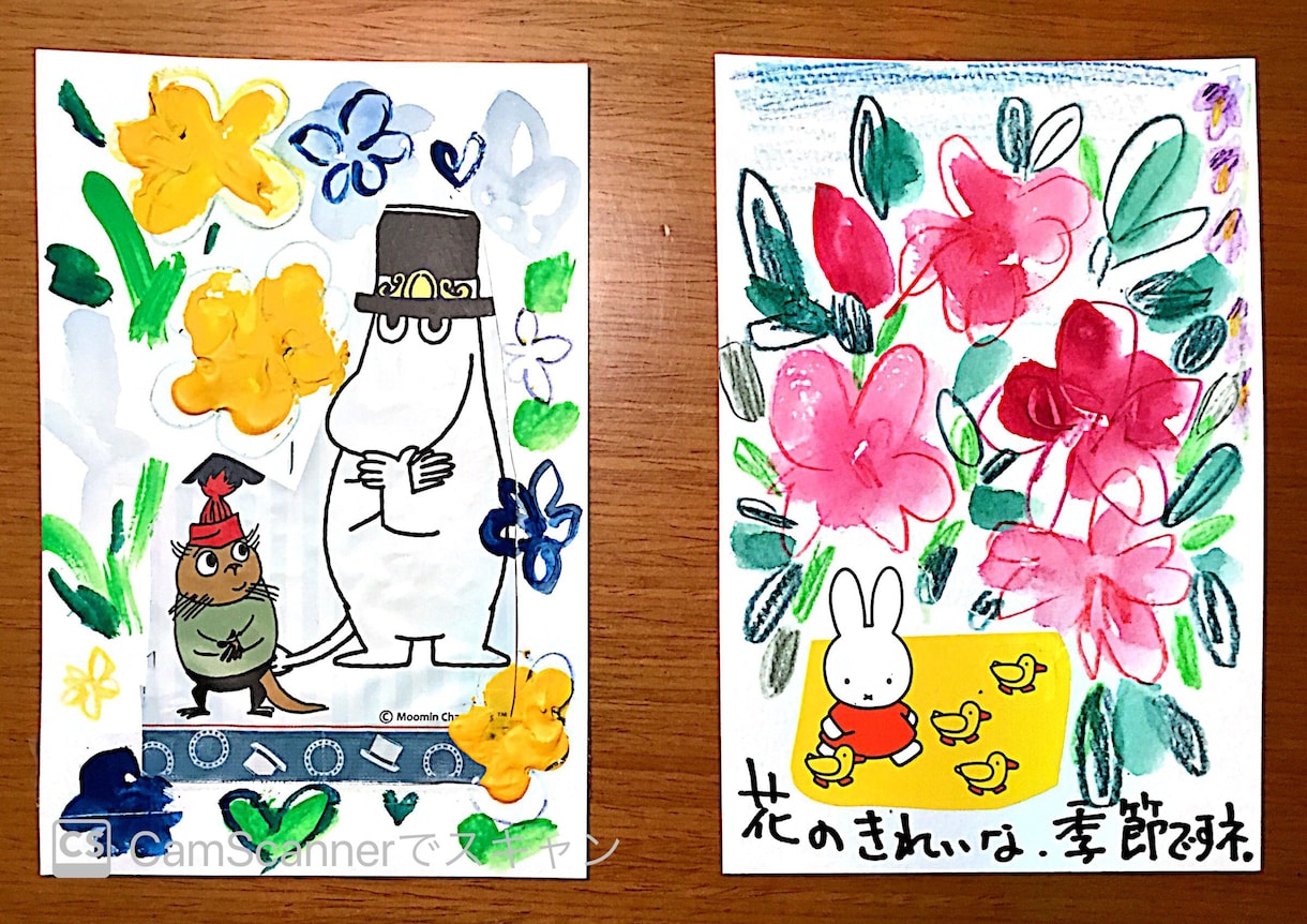 手描き絵ハガキを送ります あなたの希望の花、動物などのオリジナルイラストを描きます。 イメージ3
