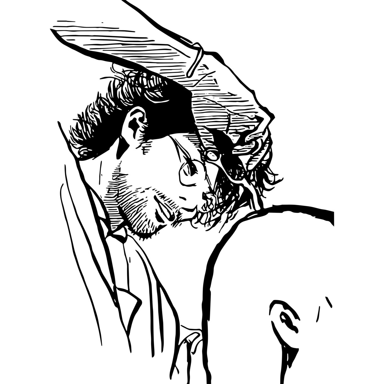 筆ペンで、ややデフォルメの効いた似顔絵を描きます 家族や友人へのちょっとしたプレゼントに。SNSのアイコンに。 イメージ8