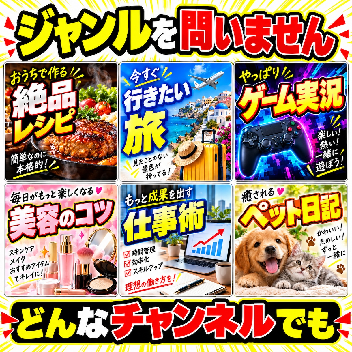 YouTubeのサムネを1枚1000円で作成します 目に止まる1枚を、2日でお届け。修正1回無料 イメージ5