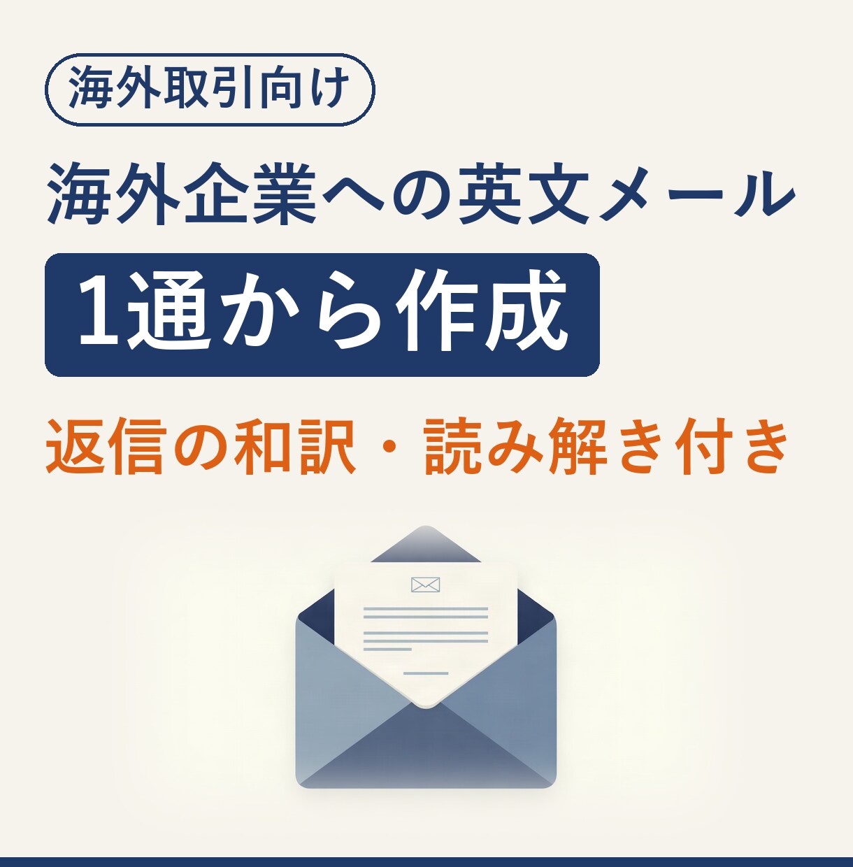 海外取引の英文ビジネスメールを1通から作成します 商社で海外営業を経験した実務者が作成します イメージ1