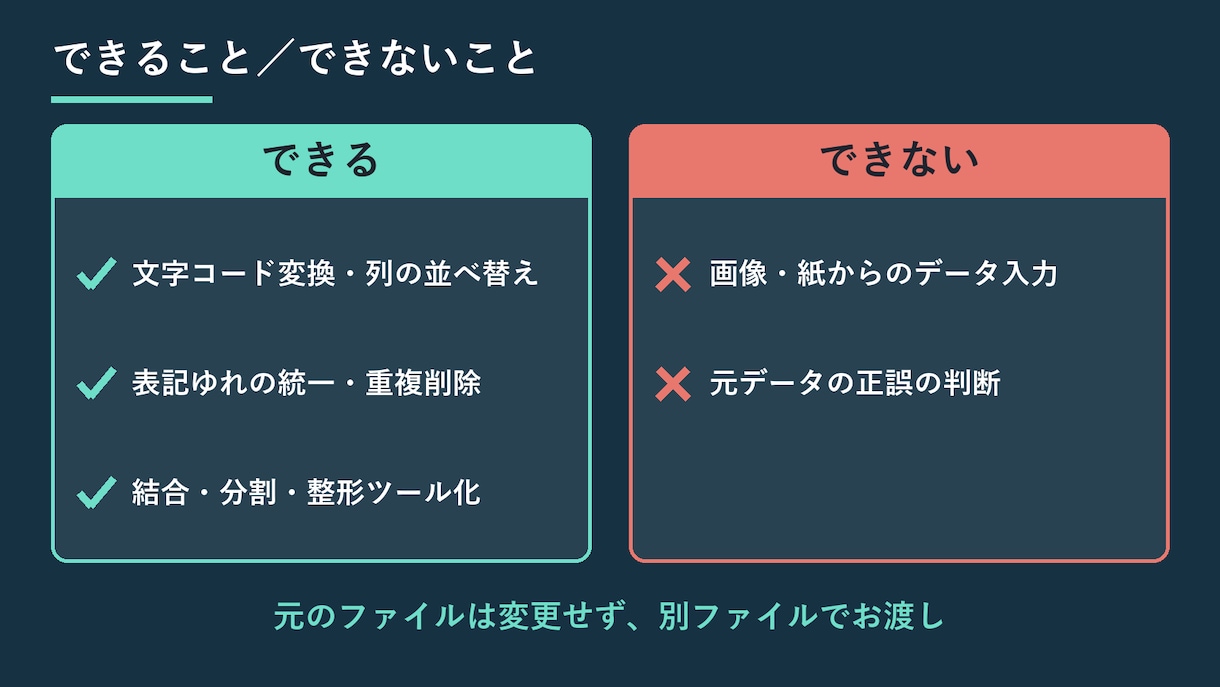 CSVのデータ整形・クレンジングを代行します CSV・Excelの文字コード・表記ゆれ・重複をまとめて整形 イメージ4
