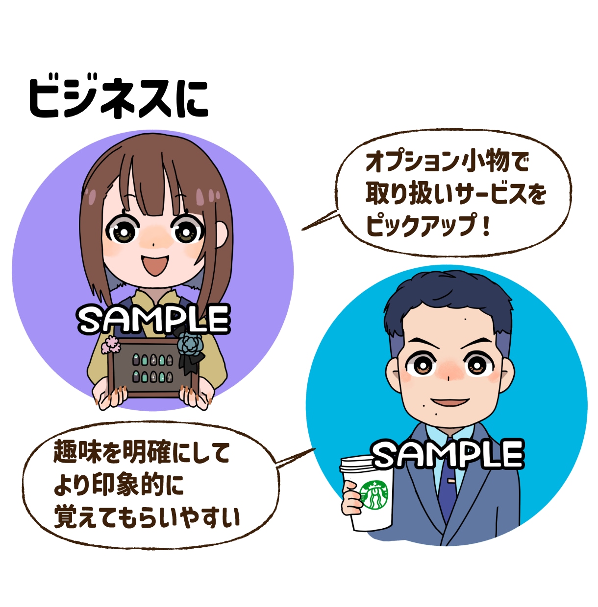 商用OK！ポップでかわいいちびキャラ似顔絵描きます SNS・ブログ・名刺・パッケージに◎（下書き修正無制限） イメージ2