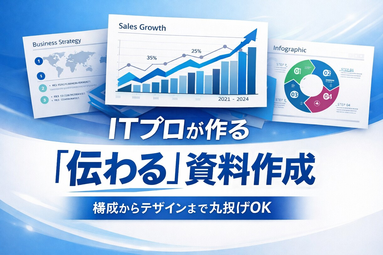 伝わる資料作成！現役IT社員が代行します 構成からデザインまで丸投げOK！ITのプロが「伝わる」を形に イメージ1