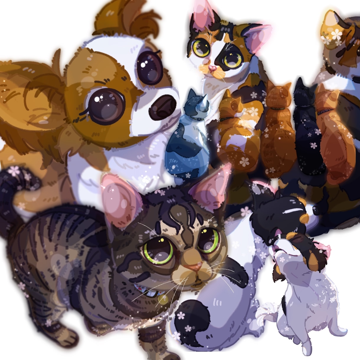 愛犬愛猫のイラストをポップに可愛く描きます アイコンやグッズ、プレゼント用にぜひご利用ください（^_^） イメージ1