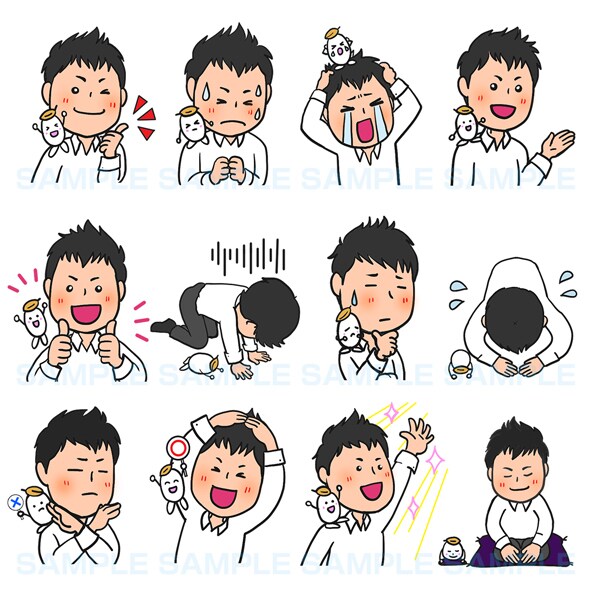 ゆる似顔絵アイコン★お得なセットで販売します Twitter,LINE,ブログ,インスタ等のアイコンに イメージ7