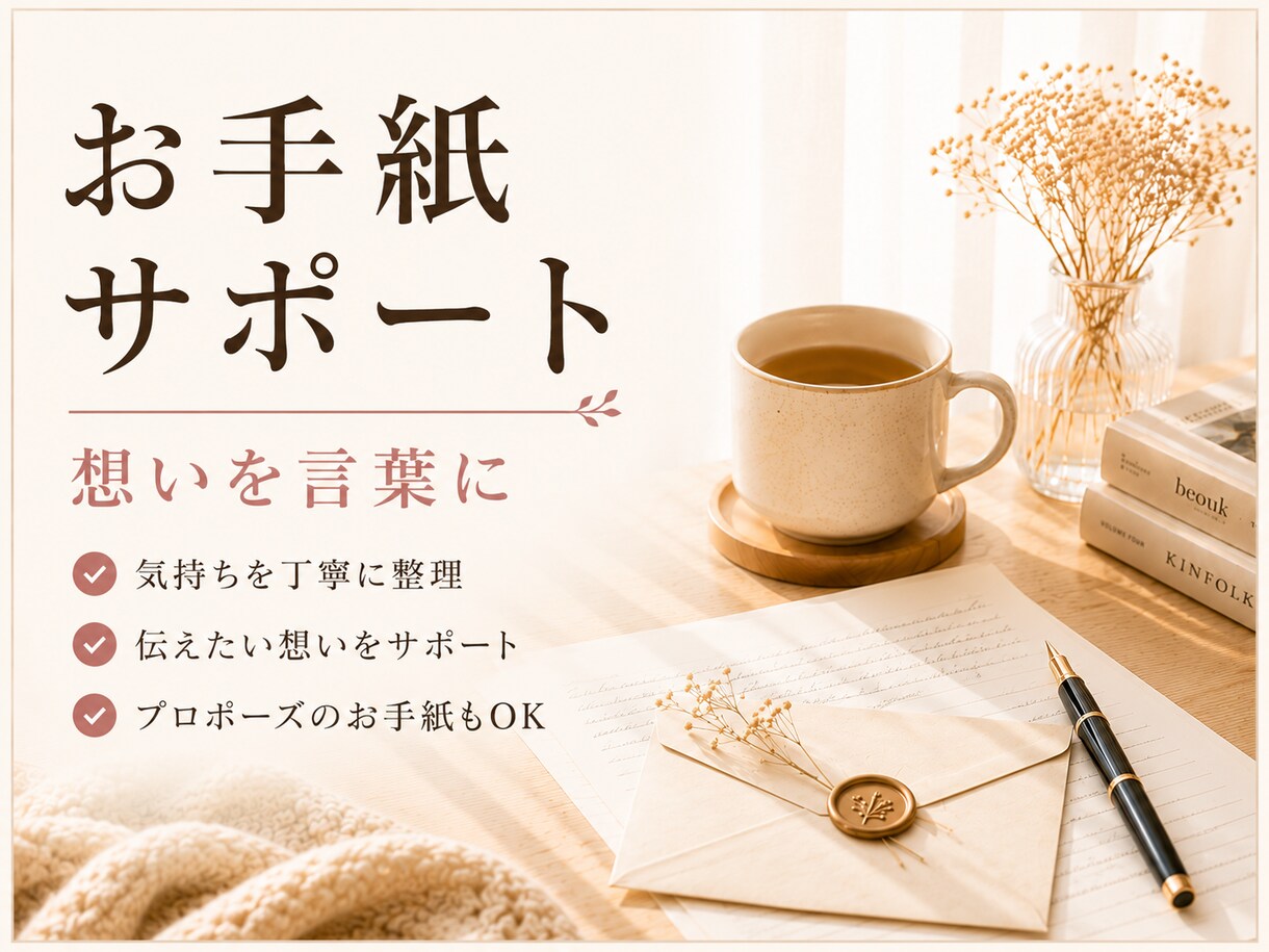 想いを言葉に｜お手紙づくりをサポートします 一緒に整理をして、自分らしい言葉で届けませんか？ イメージ1