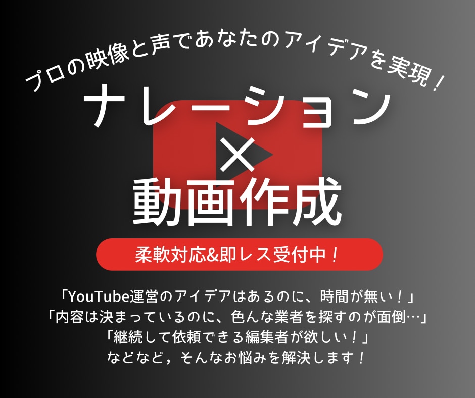 ナレーション×動画作成、まとめて承ります プロの映像と声で、あなたのアイデアを形にします！ イメージ1