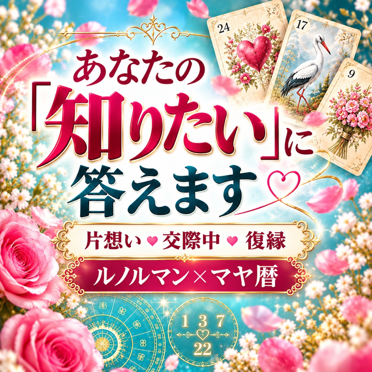即日鑑定☆不安な気持ちと状況を整理します 【1000文字でお届け】質問2つ☆ルノルマンで占います♡ イメージ1