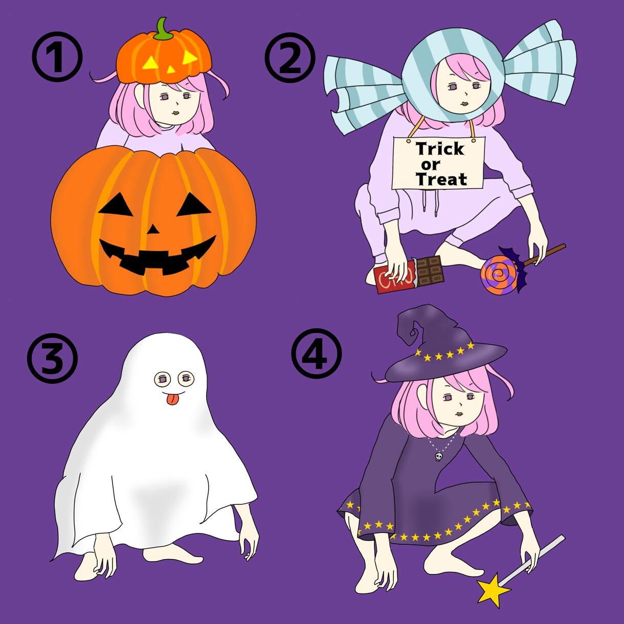 やさぐれたハロウィン衣装のあなたを描きます やさぐれイラストのハロウィンの着せかえが出ました！ イメージ2