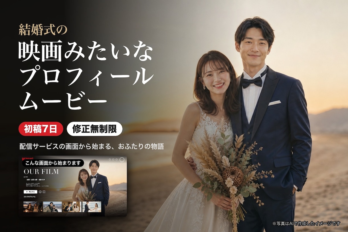 Netflix風プロフィールムービーを作ります 初稿7日｜ゲストが「観たい」と思う映画風の演出で イメージ1