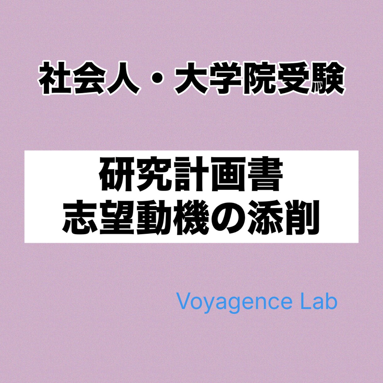 社会人大学院：研究計画書や志望動機の添削を承ります 【文系・理系】大学院入試の型・暗黙知・攻略法を伝授！ イメージ1