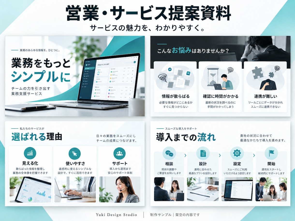 営業資料・提案書を伝わるスライドに仕上げます 文章作成も対応｜編集できるPowerPointで納品 イメージ3