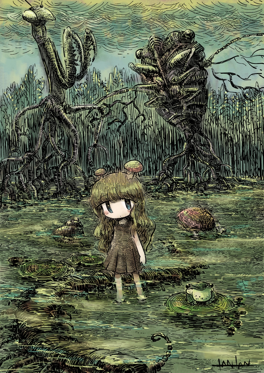 描き込まれた線画の可愛いイラスト制作します アナログ感のある線画でキュートやポップ、雰囲気のある絵も！ イメージ7